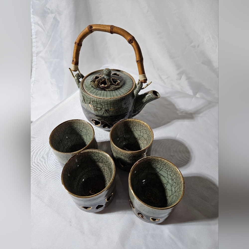 Vintage 1940's Otagiri Somayaki (Somaware) Japanese Tea Set - Picture 1 of 10